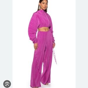 AKIRA Pink Wide Leg Jumpsuit